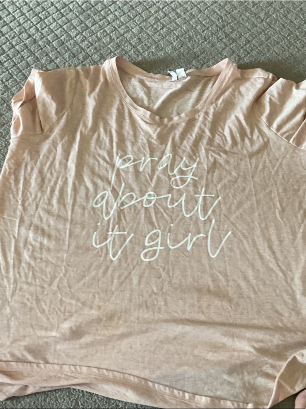 Cato Peach Graphic Short Sleeve Tee - White Script
